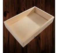 Woodeedoo Large Pine Kitchen Box Organiser Tray Open Wooden Storage Container For Packaged Pantry Items 30 X 20 X 5.4 Cm