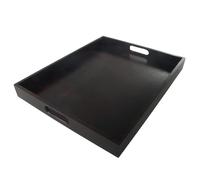 WooDeeDoo Large Pine Serving Tray | Hand-Stained | English Walnut | Satin | 50 x 40 x 5 cm | Ottoman Tea Coffee Breakfast Drinks Dining Table Dinner Wooden Platter With Cut-out Handles