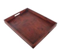 WooDeeDoo Large Pine Serving Tray | Hand-Stained | Royal Mahogany | Satin | 50 x 40 x 5 cm | Ottoman Tea Coffee Breakfast Drinks Dining Table Dinner Wooden Platter With Cut-out Handles