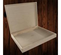 Woodeedoo Large Shallow Pine Wooden Storage Box Holder Case Vault For Documents Crafts Momentos Gifts Photos Keepsakes 36X30X5Cm