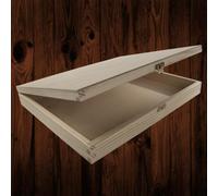 Woodeedoo Large Shallow Wooden Storage Box With Lid & Clasp Holder Case Vault For Treasures Documents Crafts Keepsakes 36X30X5Cm