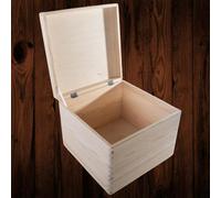 Woodeedoo Large Square Deep Wooden Storage Box With Hinged Lid For Crafts Decoration Memory Keepsake Gift Engraving 30X30X23 Cm