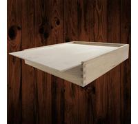 Woodeedoo Large Square Unfinished Wooden Storage Box With Sliding Lid For Crafts Memory Items Or Gifting 33.5 X 33.5 X 6 Cm