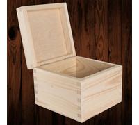 Woodeedoo Large Square Wooden Keepsake Box With Lid Plain Pine Cube Crafts Decorative Storage Gift Case Holder 13 X 13 X 10.5 Cm
