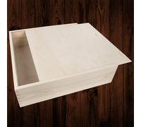 Woodeedoo Large Square Wooden Scrapbook Box For 12X12 Vinyl Covers Or Prints With Sliding Lid Unfinished Pine 35.5 X 35.5 X 9.5 Cm