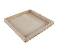 WooDeeDoo Large Square Wooden Serving Tray Shallow Open Display Box Unfinished Pine Home Storage Organiser Desk Countertop Centrepiece Jewellery Keys Accessories 30 x 30 x 3 cm