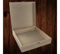 Woodeedoo Large Square Wooden Storage Box With Hinged Lid And Clasp For Crafts Photos Letters Keepsakes Diy Gifts 32 X 32 X 8 Cm