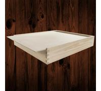 Woodeedoo Large Square Wooden Storage Box With Sliding Lid Compartments For 12X12 Scrapbook Photo Gifts Crafts 38.5 X 33.5 X 6 Cm