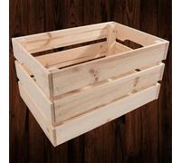 Woodeedoo Large Strong Stackable Wooden Crate Solid Pine Apple Box Hamper Storage Organiser Decorative Display Shelf 46X31X25Cm