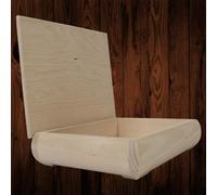 Woodeedoo Large Unfinished Wooden Treasure Box With Hinged Lid For Jewellery Keepsakes And Crafts 24.5X19.5X7Cm