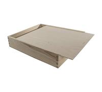WooDeeDoo Large Wooden Decorative Sliding Lid Box | 33.5 x 28 x 6 cm | Gift Storage Keepsake Memory Trinket Photo Case Holder | Unpainted & Untreated Wood for Craft Pain Decoupage