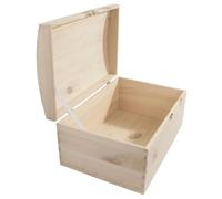 WooDeeDoo Large Wooden Keepsake Storage Box - 32 x 22 x 16 cm - Plain Pine Chest for Keepsakes Toys Baby Memories Photos Craft Supplies with Hinged Lid and Clasp