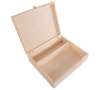 WooDeeDoo Large Wooden Storage Box with 2 Compartments and Clasp 36 x 30 x 10.5 cm - Decorative Wine Bottle and Gift Chest for Keepsakes Craft Tools or Christmas Eve Box Use