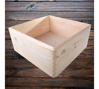 Woodeedoo Large Wooden Storage Crate Box 30X30X13Cm Open Square Bin Basket Desk Tidy Kitchen Organiser Natural Wood Container