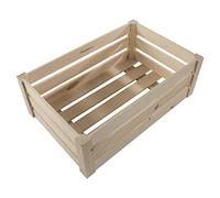 WooDeeDoo Large Wooden Storage Slatted Crate Box | 32 x 21 x 12.5 cm | Presentation Display Apple Fruit Unit | Plain Unpainted & Untreated Raw Decorative Pinewood