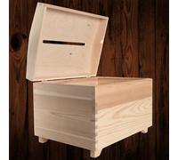 Woodeedoo Large Wooden Wish Post Box With Slot Domed Lid Card Storage Chest Decorative Wedding Memory Gift Collector 35X25X25 Cm