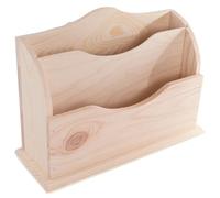 WooDeeDoo Letter File Holder Paper Desk Organiser | Wooden Mail Rack Post Tidy For Hallway Entry | Decorative Unpainted Wood
