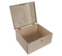 WooDeeDoo Lockable Wooden Storage Chest with Hinged Lid - 29 x 25 x 15 cm - Unfinished Box for Secure Keepsake Organisation Home Décor or Craft Customisation