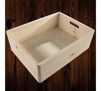 Woodeedoo Medium Duty Large Wooden Storage Crate Box With Handles For Bedroom Craft Toy Organisation Container 40 X 30 X 14 Cm