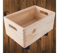 Woodeedoo Medium Duty Under Bed Wooden Storage Crate On Wheels For Toys Tools Crafts Kitchen Bathroom Garage Loft 30 X 20 X 19 Cm