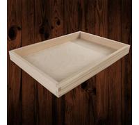 Woodeedoo Medium Rectangular Wooden Serving Tray Shallow Display Box Pine Storage Organiser Keys Jewellery Home Décor 35X25X3 Cm