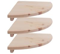 WooDeeDoo Medium Wooden Corner Shelves 30 cm / 11.8" | 3 Pack |Unfinished Natural Pine Floating Wall-Mounted Display Storage Shelf
