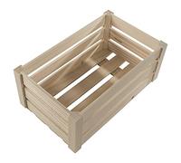 WooDeeDoo Medium Wooden Storage Slatted Crate Box | 28.5 x 17.5 x 12.5 cm | Presentation Display Apple Fruit Unit | Plain Unpainted & Untreated Raw Decorative Pinewood