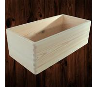 Woodeedoo Narrow Wooden Storage Crate Stackable Open Top Box Pine Organiser Shelf Cupboard Pantry Diy Craft 40 X 20 X 14 Cm