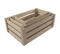 WooDeeDoo Nest of 3 Unfinished Wooden Storage Crates | S+M+L