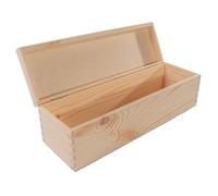 WooDeeDoo Oblong Wooden Storage Box with Hinged Lid - 36 x 11 x 10.5 cm - Plain Unpainted Pine Case for Craft Supplies Memory Keepsakes Gift Packaging DIY Decoration Customisable Storage