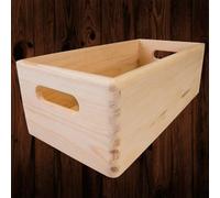 Woodeedoo Rectangular Oblong Wooden Storage Crate Box With Handles 40X20X13Cm Open Tray Kitchen Pantry Garage Loft Organisation