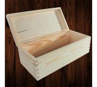 Woodeedoo Rectangular Pine Wooden Storage Box With Hinged Lid For Craft Projects Tools Stationery Keepsakes 30 X 14 X 10.5 Cm
