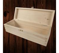 Woodeedoo Rectangular Wooden Box With Hinged Lid And Clasp Unpainted Pine Craft Storage For Gifts Keepsakes Jewellery 29X11X8 Cm