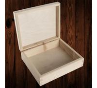 Woodeedoo Rectangular Wooden Storage Box Craft Gift Keepsake Jewellery Paint Decorate Stationery Trinket Case 19 X 16.5 X 6 Cm