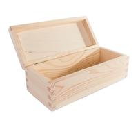 WooDeeDoo Rectangular Wooden Storage Box with Hinged Lid - 23 x 10 x 8 cm - Unpainted Pine Craft Box for Gifts Jewellery Trinkets Keepsakes DIY Decoupage Staining Painting Woodburning
