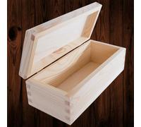 Woodeedoo Rectangular Wooden Storage Box With Hinged Lid Unpainted Pine Craft Gift Box Trinkets Jewellery Keepsakes 23 X 10 X 8 Cm