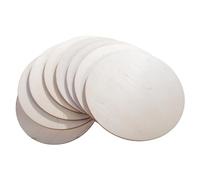 WooDeeDoo Round Blank Wooden Coasters | Pack of 8 | ∅ 10 cm Thickness 3 mm | Unfinished Plain Decorative DIY Craft Shapes | Tea Coffee Table Cup Mug Circle Slices