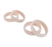 WooDeeDoo Round Plain 20 mm Wooden Bracelets Bangles | Set of 4 | Unfinished Unpainted Natural Wood Craft Project DIY Decoupage Shape Décor Jewellery Making