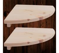Woodeedoo Rustic Corner Shelves Set Of 2 Wall Mounted Display Boards With Brackets Solid Pine 30 X 30 X 1.4 Cm