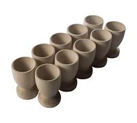 WooDeeDoo Set (50) Wooden Egg Cups Large 70 x 42 mm Plain Beechwood | Natural Wood Breakfast Egg Stands Holder