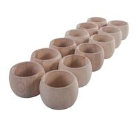 WooDeeDoo Set of 12 Unfinished Round Beechwood Napkin Rings - Plain Wooden Serviette Holders for Rustic Table Decor, DIY Crafts, Weddings, Easter, Christmas - Ø43 mm Outer
