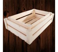 Woodeedoo Set Of 2 Low Wooden Display Crates Rustic Unfinished Pine Shallow Boxes Paint Stain Seal For Shelf Storage Hamper Gifts