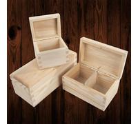 Woodeedoo Set Of 3 Wooden Keepsake Boxes With Rounded Hinged Lids For Jewellery Trinkets Crafts Memories