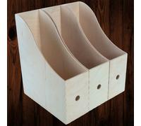 Woodeedoo Set Of 3 Wooden Magazine Rack Vertical File Holder Folder Stand Document Organiser For Desk Or Office Shelf