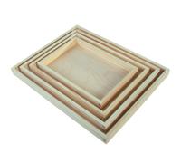 Woodeedoo Set Of 4 Rectangular Wooden Serving Trays Shallow Display Boxes Unfinished Pine Storage Containers Organisers Home Décor