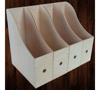 Woodeedoo Set Of 4 Wooden Magazine Rack Vertical File Holder Folder Stand Document Organiser For Desk Or Office Shelf