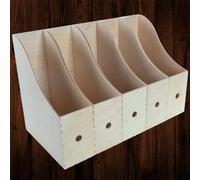 Woodeedoo Set Of 5 Wooden Magazine Rack Vertical File Holder Folder Stand Document Organiser For Desk Or Office Shelf