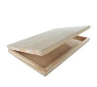 WooDeeDoo Shallow Slim Wooden Box with Lid | 30 x 19 x 3 cm | Gift Presentation Valuables Storage Case | Plain Decorative Pine for Craft Decoupage