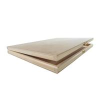 WooDeeDoo Shallow Slim Wooden Box With Lid & Clasp | 37 x 26.5 x 3 cm | Gift Documents Presentation Valuables Storage Case | Plain Decorative Pine for Craft Decoupage