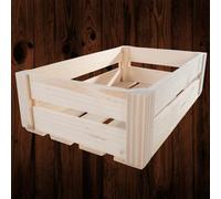 Woodeedoo Shallow Wooden Crate Storage Box Decorative Slatted Unfinished Pine Display Hamper Tray Paint Stain 28.5X17.5X8.5 Cm